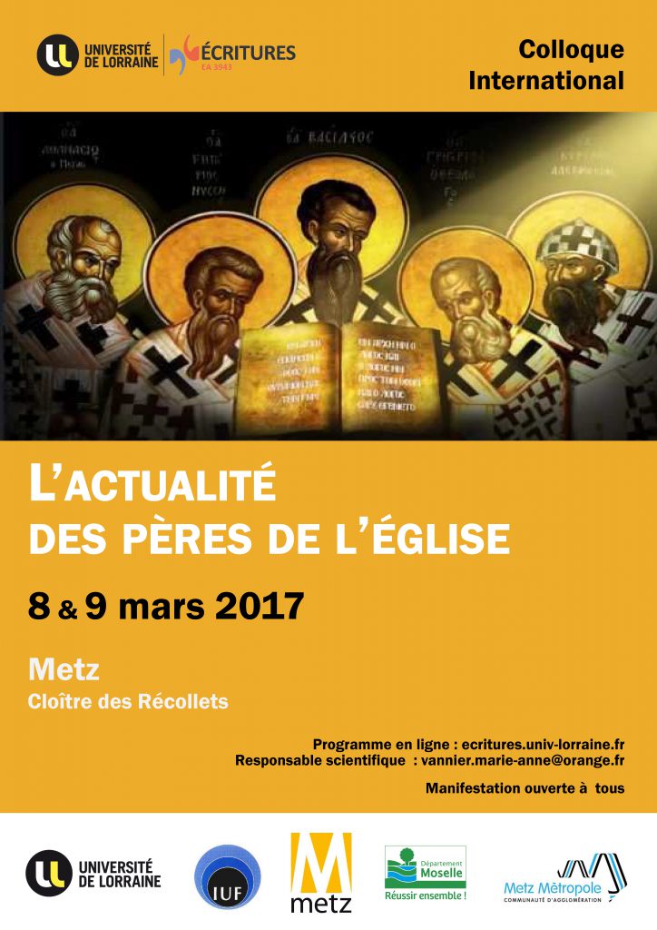 Colloque Actualité des Pères de l'Eglise